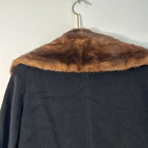 Cinzia Rocca Black Coat Jacket w/ brown Mink Fur coat - 4 - Picture 8 of 9